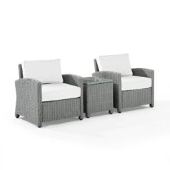 Bradenton 3pc Outdoor Wicker Seating Set With Side Table & 2 Arm Chairs - Crosley -Crosley Sales Store GUEST 00697df4 5f35 4965 b1a4 0d0b1b51452c