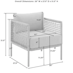 Cali Bay 3pc Outdoor Wicker & Metal Seating Set - Taupe/Light Brown - Crosley -Crosley Sales Store GUEST 03a2c9b5 9618 4824 bee3 2a75605f565f