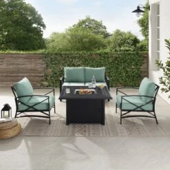 Kaplan 4pc Outdoor Conversation Set With Dante Fire Table - Mist - Crosley 17 Kaplan 4pc Outdoor Conversation Set With Dante Fire Table - Mist - Crosley -Crosley Sales Store GUEST 03d8ea6d 9140 4cc8 8672 d4d6725e86a4