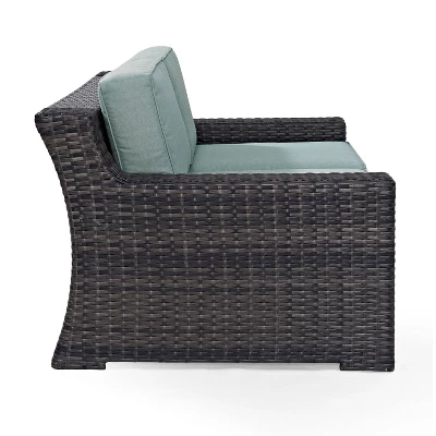 Beaufort Outdoor Wicker Loveseat - Mist - Crosley 8 Beaufort Outdoor Wicker Loveseat - Mist - Crosley - Image 8
