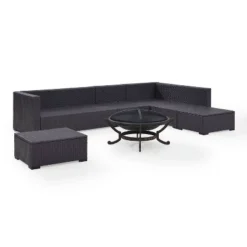 Biscayne 6pc Outdoor Wicker Sectional Set With Fire Pit - Crosley 13 Biscayne 6pc Outdoor Wicker Sectional Set With Fire Pit - Crosley -Crosley Sales Store GUEST 046f9b9c c3f2 46f1 8d36 1b093afa746a