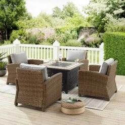 Bradenton 5pc Outdoor Wicker Arm Chair & Fire Table Set - Crosley 22 Bradenton 5pc Outdoor Wicker Arm Chair & Fire Table Set - Crosley -Crosley Sales Store GUEST 06747fd1 936f 4933 9747 4e0584fd35ec