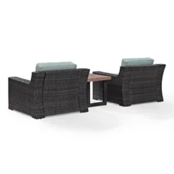 Beaufort 3pc Outdoor Wicker Seating Set With Side Table - Mist - Crosley -Crosley Sales Store GUEST 07ad7ecb e13e 4b61 a4d4 318ceeb22382