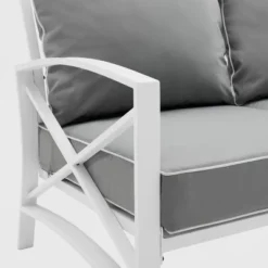 Kaplan Outdoor Metal Sofa White With Gray Cushions - Crosley 19 Kaplan Outdoor Metal Sofa White With Gray Cushions - Crosley -Crosley Sales Store GUEST 08547770 d3f2 4d34 8c3d acf4adab34f7