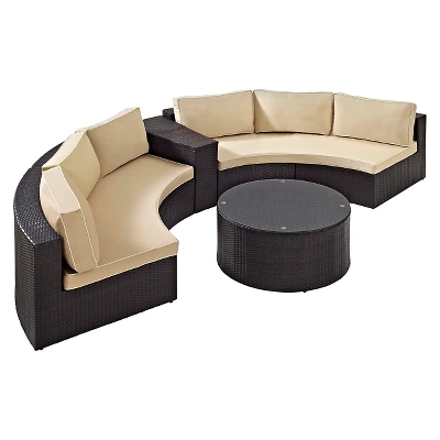 Catalina 4pc Outdoor Wicker Seating Set - Sand - Crosley 2 Catalina 4pc Outdoor Wicker Seating Set - Sand - Crosley - Image 2