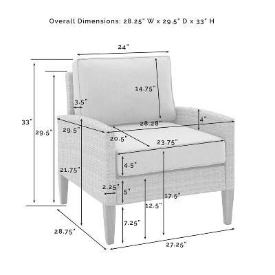 Capella 7pc Outdoor Wicker Sofa Set - Gray - Crosley 17 Capella 7pc Outdoor Wicker Sofa Set - Gray - Crosley - Image 17