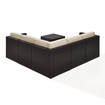 Palm Harbor 6pc All-Weather Wicker Patio Seating Set - Sand - Crosley 3 Palm Harbor 6pc All-Weather Wicker Patio Seating Set - Sand - Crosley - Image 3