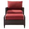 Kiawah 2pc Wicker Patio Chair With Ottoman Seating Set - Crosley