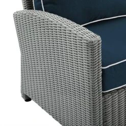 Bradenton 7pc Outdoor Wicker Sofa And Arm Chair Seating Set With Coffee Table, Side Table And 2 Ottomans - Navy/Gray - Crosley -Crosley Sales Store GUEST 0d5e9407 25e3 43e2 9c3a 8857a4897c5e 2