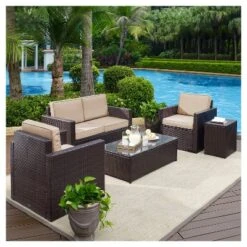 Palm Harbor 5pc All-Weather Wicker Patio Conversation Set - Crosley 13 Palm Harbor 5pc All-Weather Wicker Patio Conversation Set - Crosley -Crosley Sales Store GUEST 0dc8b385 6e25 4f1d b1b3 4d0676ed8a80