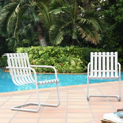 2pk Gracie Outdoor Metal Chair White - Crosley 4 2pk Gracie Outdoor Metal Chair White - Crosley - Image 4