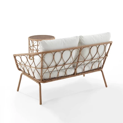 Juniper 2pc Outdoor Wicker Conversation Set With Loveseat & Coffee Table - Cream/Natural - Crosley 7 Juniper 2pc Outdoor Wicker Conversation Set With Loveseat & Coffee Table - Cream/Natural - Crosley - Image 7