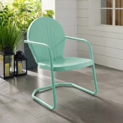 Crosley Sales Store 14 Griffith Metal Chair Aqua - Crosley