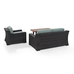 Beaufort 3pc Outdoor Wicker Conversation Set - Mist - Crosley 13 Beaufort 3pc Outdoor Wicker Conversation Set - Mist - Crosley -Crosley Sales Store GUEST 10474571 2e26 4778 a9ad 45e636215ecb