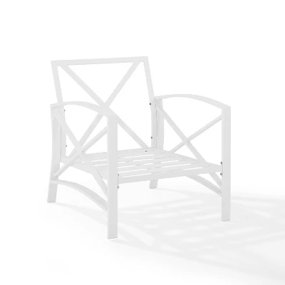 Kaplan Outdoor Steel Arm Chair Mist/White - Crosley 6 Kaplan Outdoor Steel Arm Chair Mist/White - Crosley - Image 6