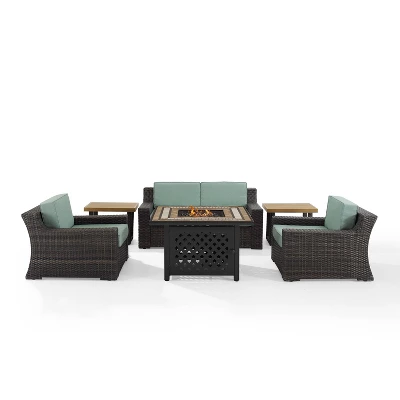 Beaufort 6pc Outdoor Wicker Conversation Set - Crosley 1 Beaufort 6pc Outdoor Wicker Conversation Set - Crosley