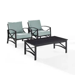 Crosley 3pc Kaplan Steel Outdoor Patio Small Space Chat Set -Crosley Sales Store GUEST 13504882 075e 402e 8e96 266954cd3c3f