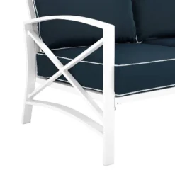 Kaplan Loveseat White/Navy - Crosley -Crosley Sales Store GUEST 142b1dcb 42d9 492d ab57 0d011e67467c