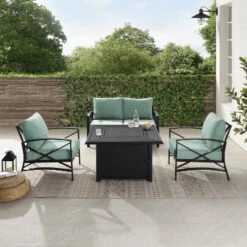 Kaplan 4pc Outdoor Conversation Set With Dante Fire Table - Mist - Crosley 19 Kaplan 4pc Outdoor Conversation Set With Dante Fire Table - Mist - Crosley -Crosley Sales Store GUEST 1529bc4c 6318 4562 a345 572025b46eab