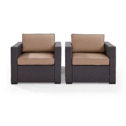 Biscayne 2pc Outdoor Wicker Chairs - Mocha - Crosley -Crosley Sales Store GUEST 189582ee e76e 47fd 8b04 0f3a57f8c2cd