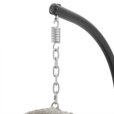 Lorelei Indoor/Outdoor Wicker Hanging Egg Chair - Gray/Light Gray - Crosley 11 Lorelei Indoor/Outdoor Wicker Hanging Egg Chair - Gray/Light Gray - Crosley - Image 11