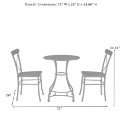 Astrid 3pc Indoor/Outdoor Metal Bistro Set - Matte Black - Crosley -Crosley Sales Store GUEST 1a68d177 f796 4ab5 90d0 587ce08ff2b5
