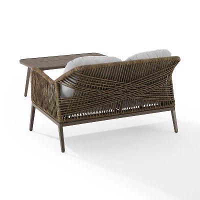 Haven 2pc Outdoor Wicker Conversation Set - Light Gray - Crosley 9 Haven 2pc Outdoor Wicker Conversation Set - Light Gray - Crosley - Image 9