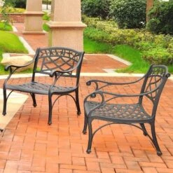 Sedona 2pk Outdoor Chairs - Black - Crosley