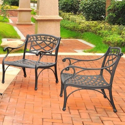 Sedona 2pk Outdoor Chairs - Black - Crosley 1 Sedona 2pk Outdoor Chairs - Black - Crosley