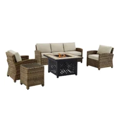 Bradenton 5pc Outdoor Wicker Conversation Set With Fire Table - Crosley 26 Bradenton 5pc Outdoor Wicker Conversation Set With Fire Table - Crosley -Crosley Sales Store GUEST 1c34ed3a 371b 407b b655 ec015a56502b