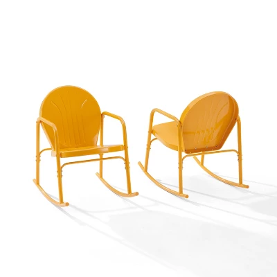 Griffith 2pc Outdoor Metal Rocking Chair Set - Crosley 12 Griffith 2pc Outdoor Metal Rocking Chair Set - Crosley - Image 12