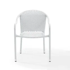 Palm Harbor 4pk Outdoor Wicker Stackable Chairs - White - Crosley -Crosley Sales Store GUEST 1dfb8192 30aa 48e3 9b2e 718f411dc294