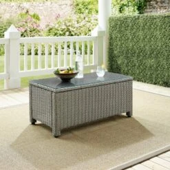 Bradenton Outdoor Wicker Glass Top Coffee Table - Crosley -Crosley Sales Store GUEST 1e425870 f66d 4e53 8aee 19a1976c90c3