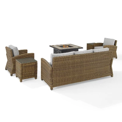 Bradenton 5pc Outdoor Wicker Conversation Set With Fire Table - Crosley 6 Bradenton 5pc Outdoor Wicker Conversation Set With Fire Table - Crosley - Image 6