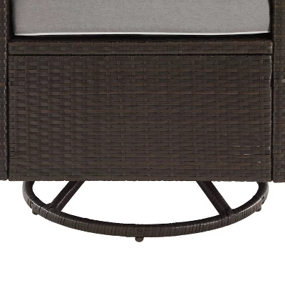 Palm Harbor 5pc Outdoor Wicker Conversation Set With Fire Table - Gray - Crosley 9 Palm Harbor 5pc Outdoor Wicker Conversation Set With Fire Table - Gray - Crosley - Image 9