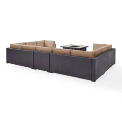 Biscayne 6pc Outdoor Wicker Sectional Set With Fire Table - Mocha - Crosley -Crosley Sales Store GUEST 22c6c0f1 d16e 4dfe 8f25 22752f69e8e5