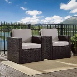 Palm Harbor 3pc All-Weather Wicker Patio Conversation Set Gray - Crosley 19 Palm Harbor 3pc All-Weather Wicker Patio Conversation Set Gray - Crosley -Crosley Sales Store GUEST 23f7295c 3c9a 439a 9c16 c7615d2da9a0