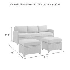 Bradenton 3pc Outdoor Wicker Sofa & 2 Ottoman Set - Gray/Gray - Crosley 20 Bradenton 3pc Outdoor Wicker Sofa & 2 Ottoman Set - Gray/Gray - Crosley -Crosley Sales Store GUEST 251e60d4 d102 4908 b72d 9263cc7b2c97
