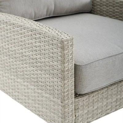 Capella Outdoor Wicker 4 Pc Sofa With Two Chairs And Coffee Table Set Gray/Acorn - Crosley 13 Capella Outdoor Wicker 4 Pc Sofa With Two Chairs And Coffee Table Set Gray/Acorn - Crosley - Image 13