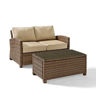 Bradenton Outdoor Wicker Sofa & Coffee Table Set - Crosley 9 Bradenton Outdoor Wicker Sofa & Coffee Table Set - Crosley - Image 9