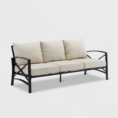 Kaplan Outdoor Metal Sofa Oil Rubbed Bronze With Cushions - Crosley 1 Kaplan Outdoor Metal Sofa Oil Rubbed Bronze With Cushions - Crosley