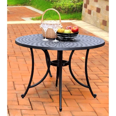 Sedona 42" Outdoor Round Dining Table - Black - Crosley 1 Sedona 42" Outdoor Round Dining Table - Black - Crosley