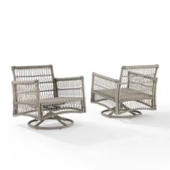 2pk Thatcher Outdoor Steel Swivel Rocking Chairs Creme/Driftwood - Crosley 13 2pk Thatcher Outdoor Steel Swivel Rocking Chairs Creme/Driftwood - Crosley -Crosley Sales Store GUEST 2b0527aa 5651 4c77 b528 a3213bb07da3