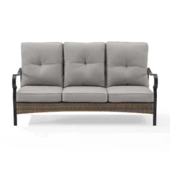 Dahlia Outdoor Steel Sofa Taupe/Matte Black - Crosley -Crosley Sales Store GUEST 2bacda56 29c5 4a97 90e0 21695aa97058