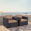 Biscayne 2pc Outdoor Wicker Chairs - Mocha - Crosley