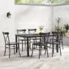 Astrid 7pc Outdoor Metal Dining Set - Matte Black - Crosley