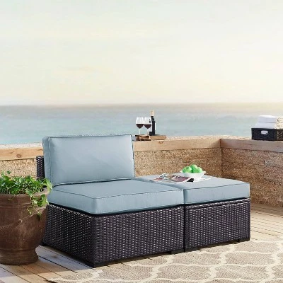 Biscayne Outdoor Steel Armless Chair - Crosley 2 Biscayne Outdoor Steel Armless Chair - Crosley - Image 2