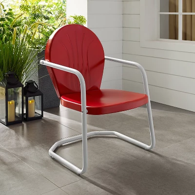 Crosley Metal Patio Arm Chair - Red 4 Crosley Metal Patio Arm Chair - Red - Image 4