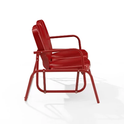 Ridgeland Outdoor Metal Loveseat Glider - Red - Crosley 5 Ridgeland Outdoor Metal Loveseat Glider - Red - Crosley - Image 5