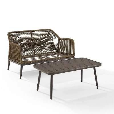 Haven 2pc Outdoor Wicker Conversation Set - Light Gray - Crosley 8 Haven 2pc Outdoor Wicker Conversation Set - Light Gray - Crosley - Image 8